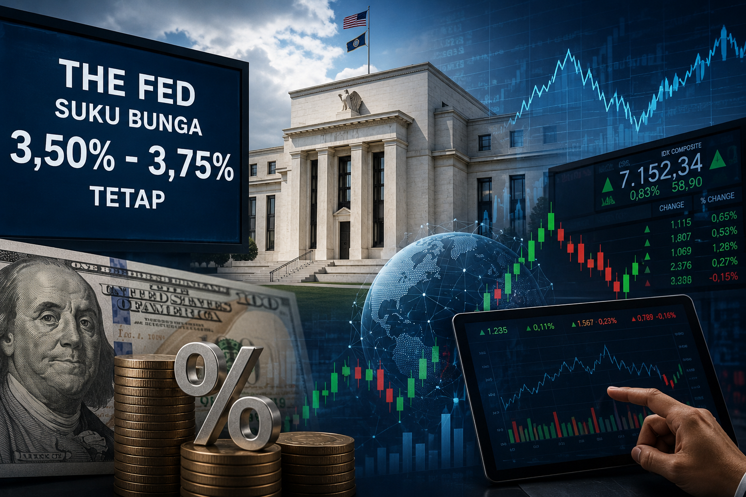 Suku Bunga The Fed Tetap 3,50-3,75%, Apa Dampaknya ke Pasar?